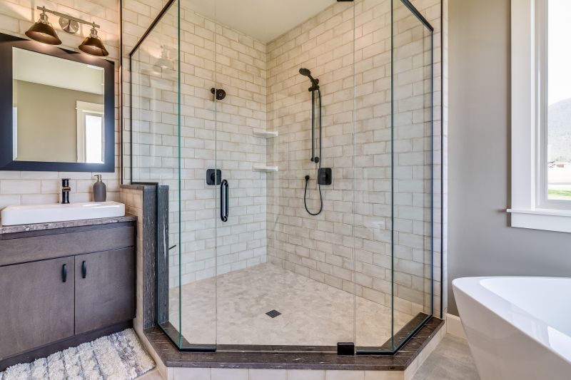 Frameless Glass Shower with Bench